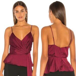 ASTR the Label Nile Camisole Vneck Sleeveless Top Blouse in Red Maroon Wine XS